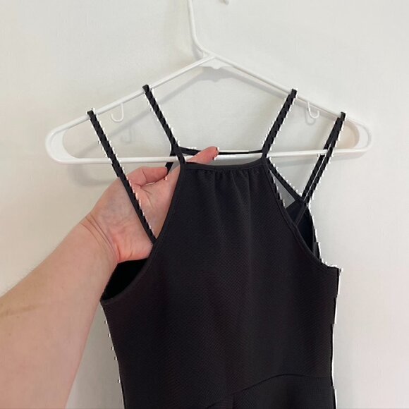 SPARKLE FADE URBAN OUTFITTERS UO Mesh Panel High Neck Skater Dress Black Mini S - Picture 9 of 12